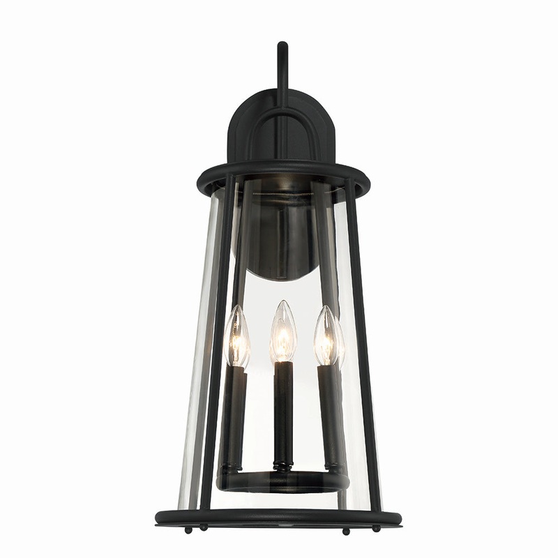 Daulle Four Light Outdoor Wall Sconce in Satin Black
