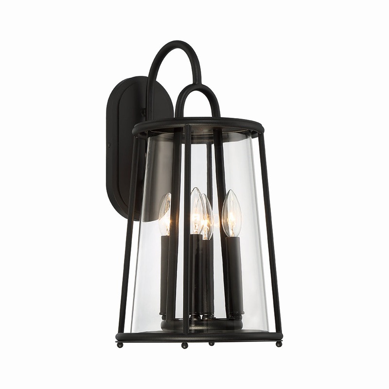 Daulle Six Light Outdoor Wall Sconce in Satin Black