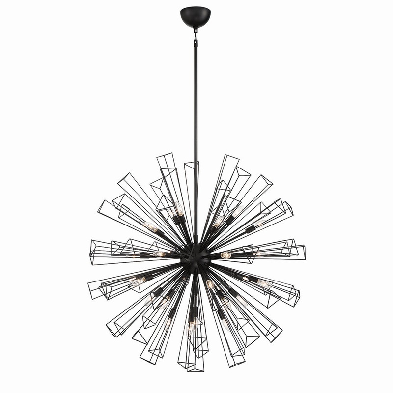 Dendelio 29 Light Chandelier in Black