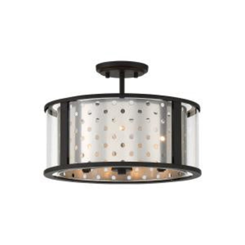 Grado Three Light Semi-Flush Mount in Chrome
