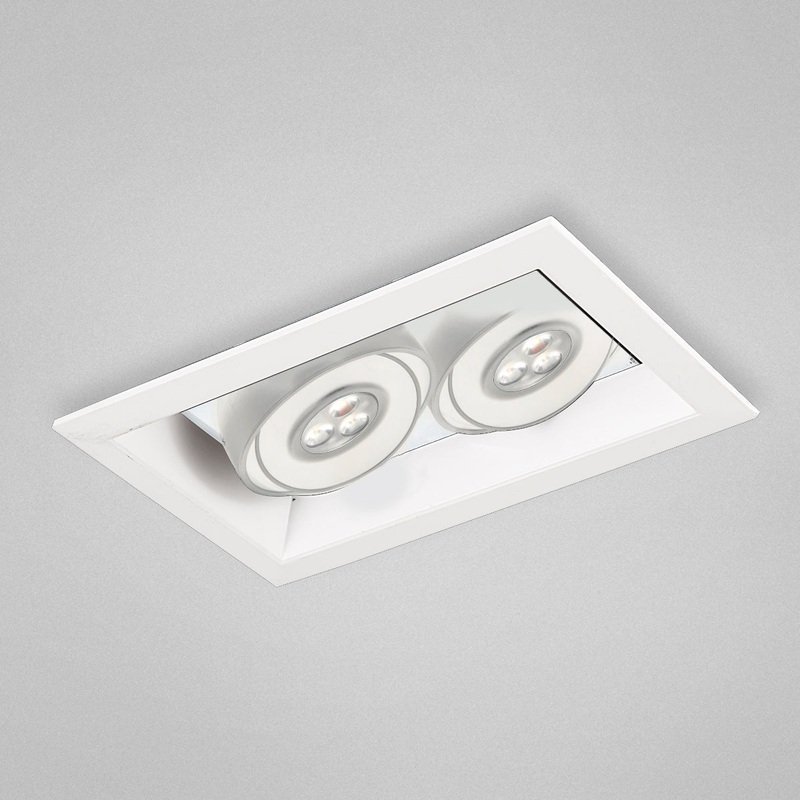 Multiple Recessed Light Multiple Recessed Light with Driver in White