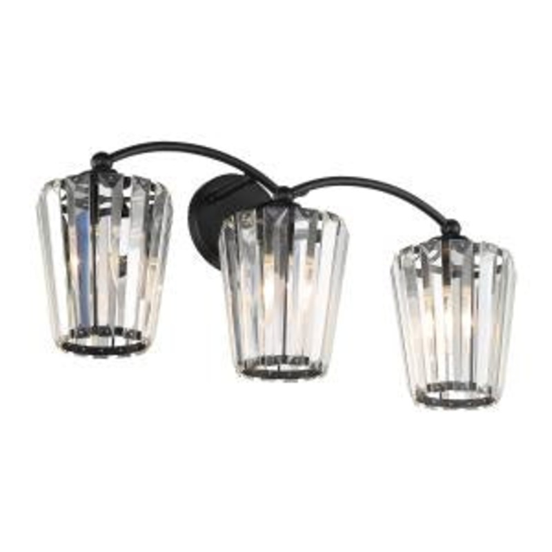 Natalia Three Light Bathbar in Black