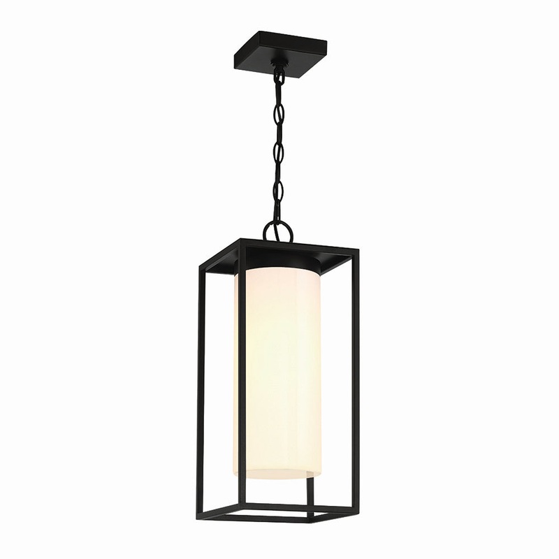 Ren One Light Outdoor Pendant in Satin Black