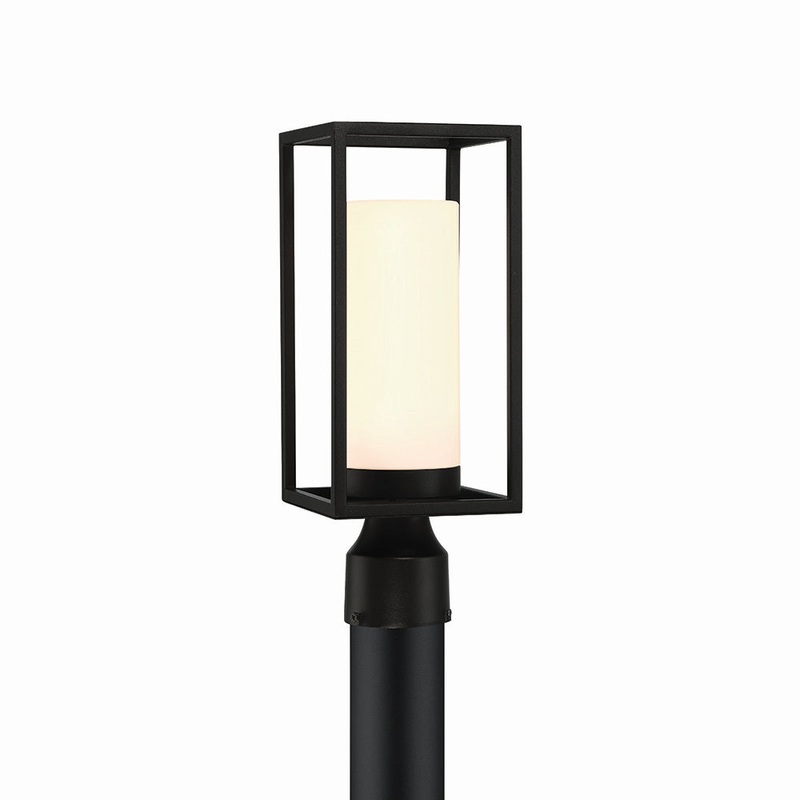 Ren One Light Outdoor Post Mount in Satin Black