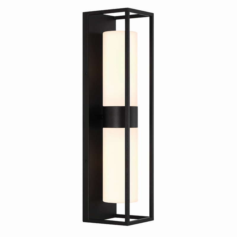 Ren Two Light Outdoor Lantern in Satin Black