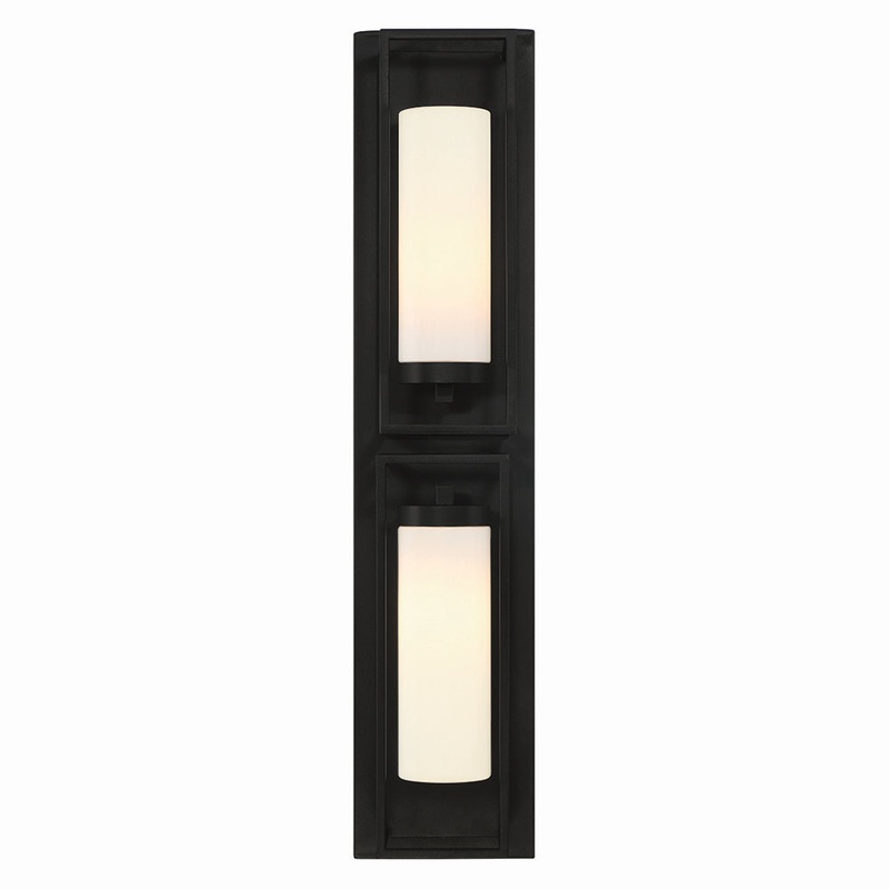 Ren Two Light Outdoor Wall Sconce in Satin Black