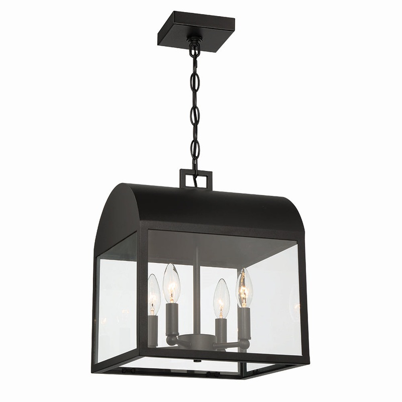 Sawyer Four Light Outdoor Pendant in Satin Black
