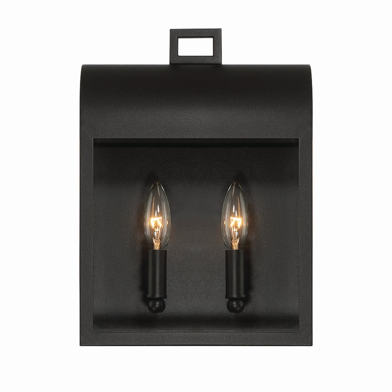 Sawyer Two Light Outdoor Wall Sconce in Satin Black