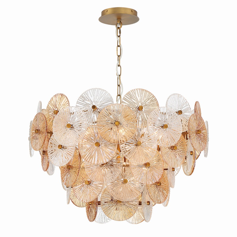Sue-Anne 12 Light Chandelier in Plated Brass
