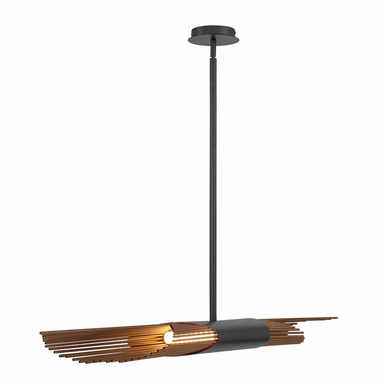 Umura LED Chandelier in Black And Aged Gold