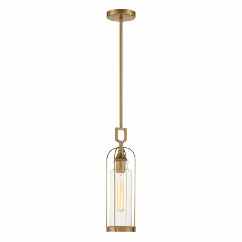 Yasmin One Light Outdoor Pendant in Aged gold