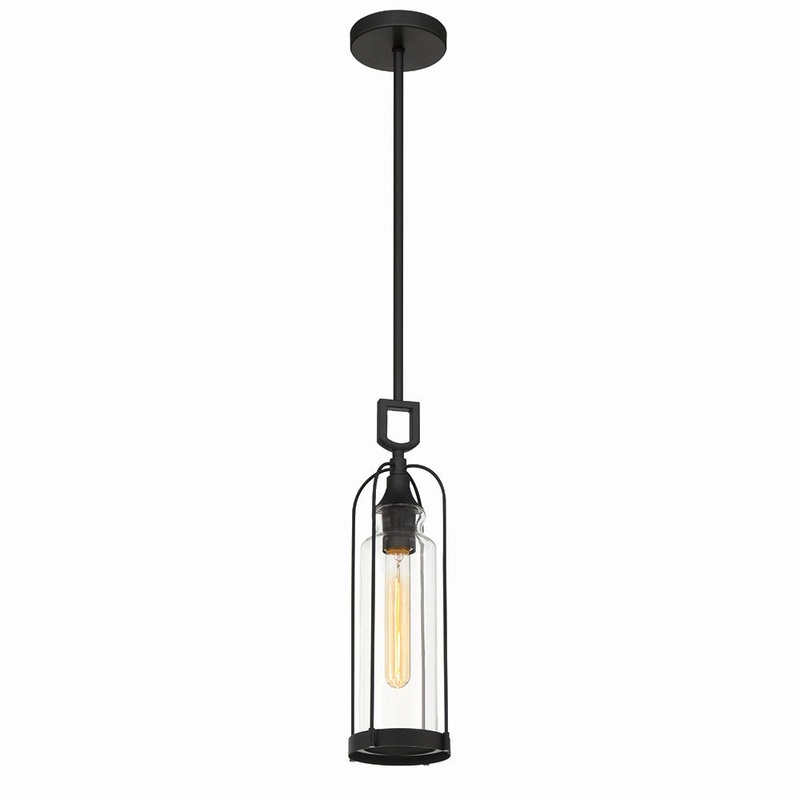 Yasmin One Light Outdoor Pendant in Satin Black