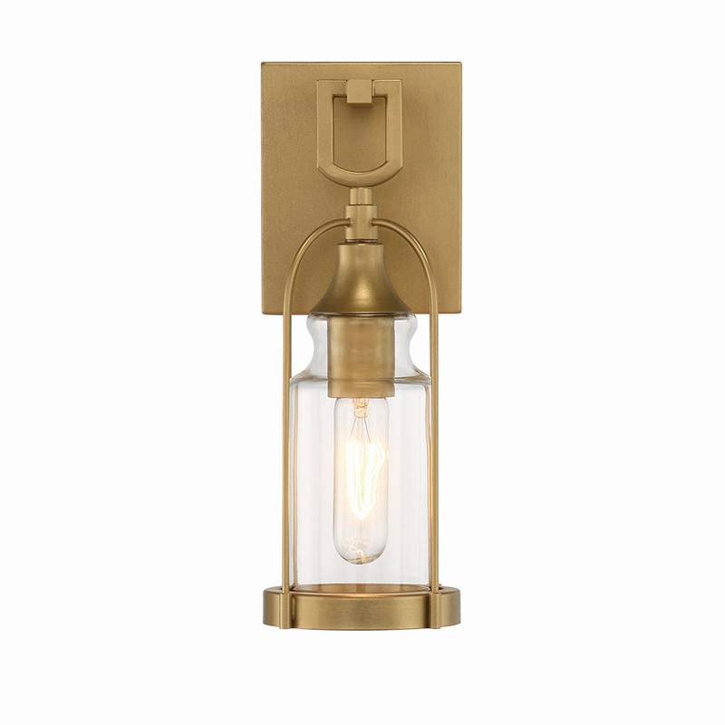 Yasmin One Light Outdoor Wall Sconce in Aged gold