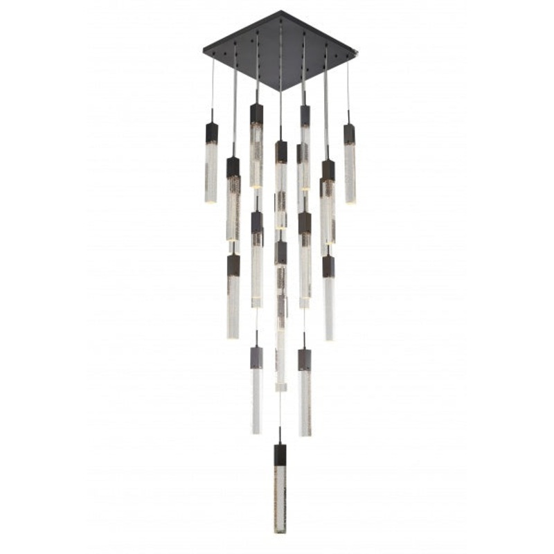 25 Light Chandelier in Matte Black