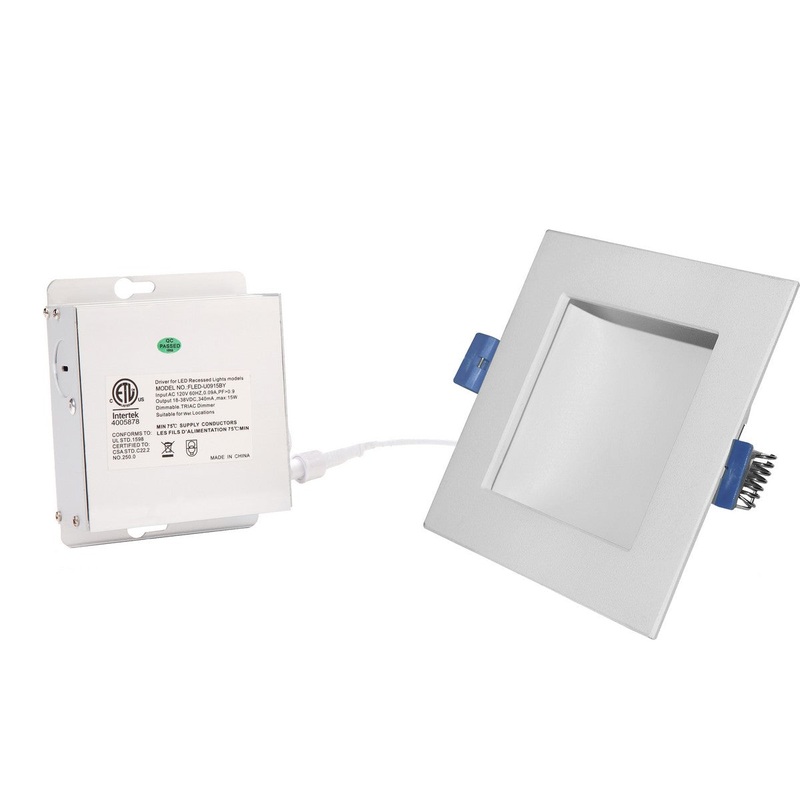 6`` Square LED Recessed Dome Light in Matte White