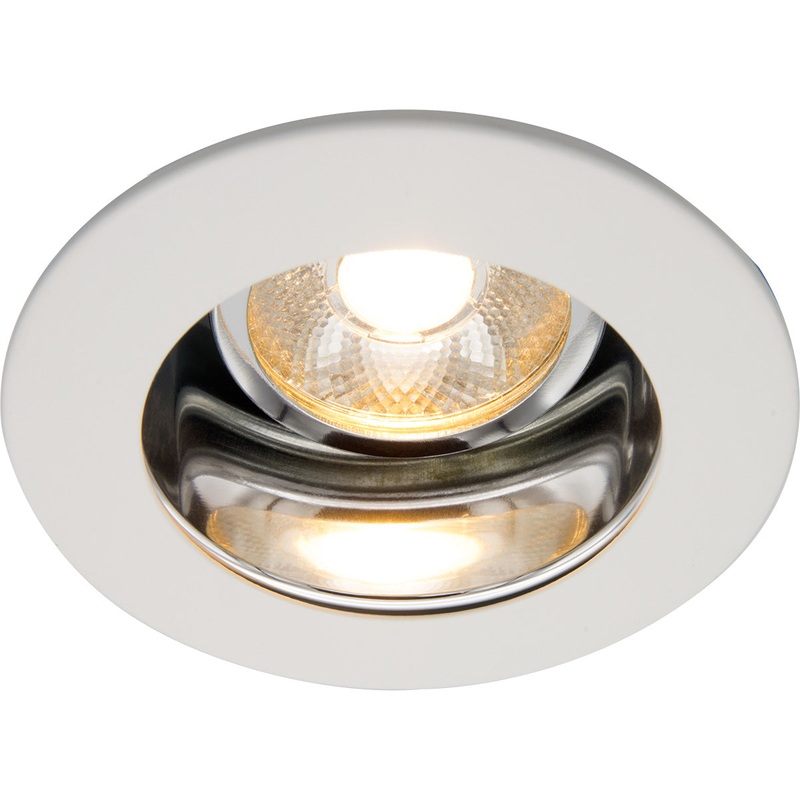 Adjustable Trim in Matte White w/ Clear