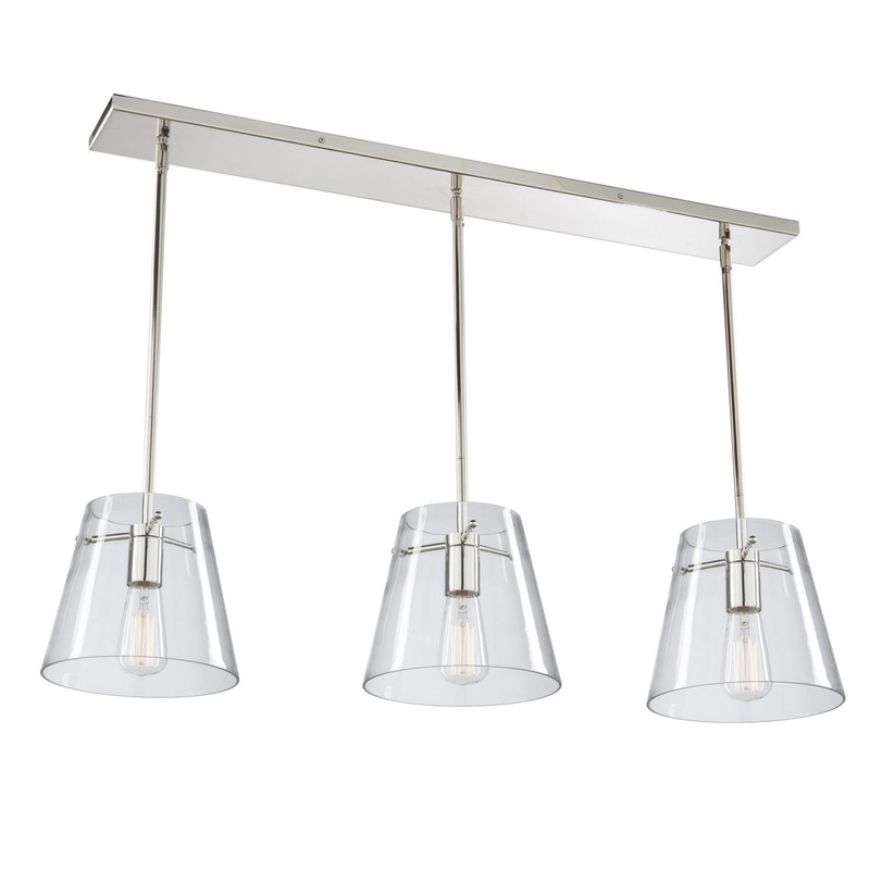 Cafe Three Light Island Pendant in Chrome