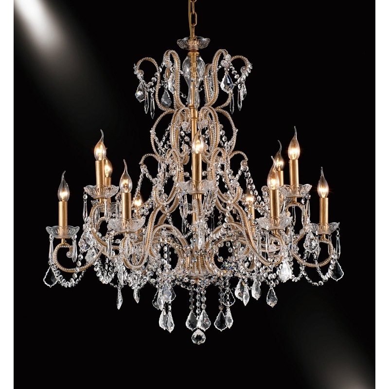 Chandelier 12 Light Chandelier in Gold