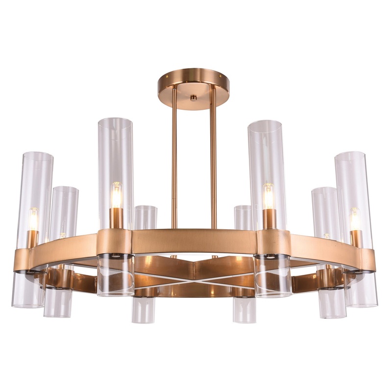 Eight Light Chandelier in Antique Bronze