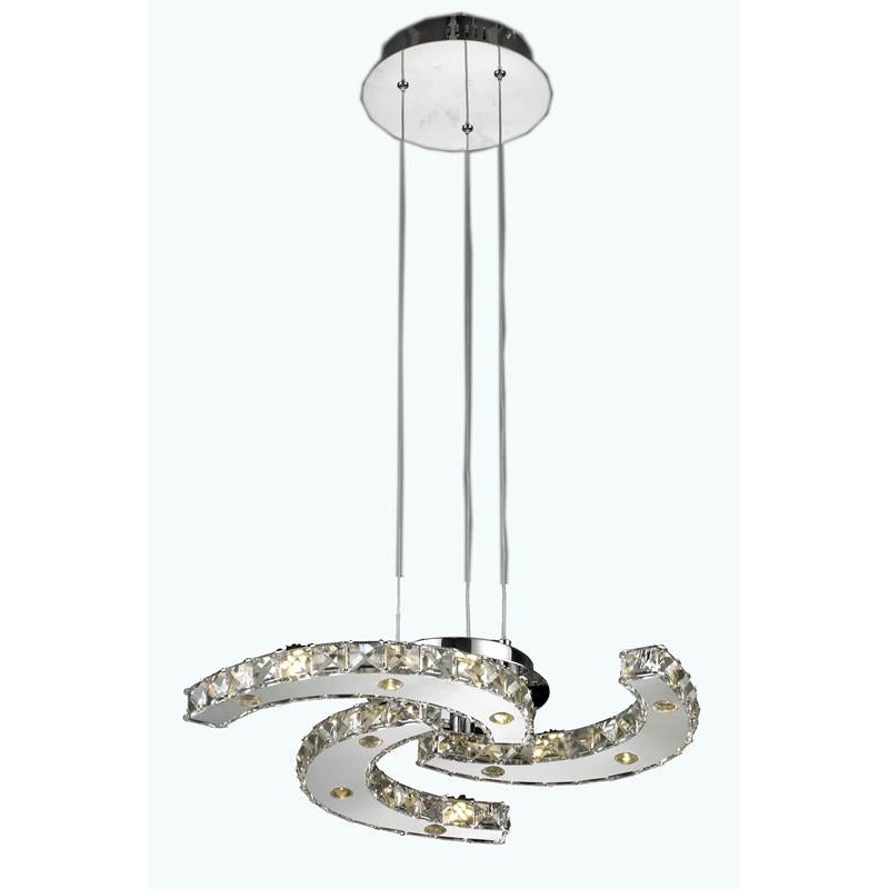 Fifteen Light Hanging Fixture in Chrome by Elegant Lighting from the Atom collection.