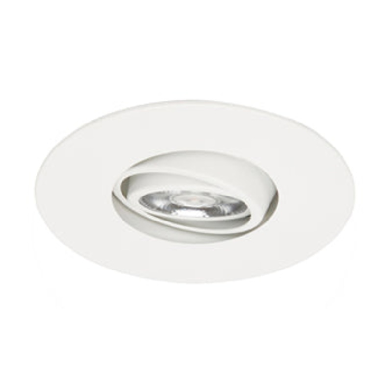 Round Double Gimbal Trim in Matte White