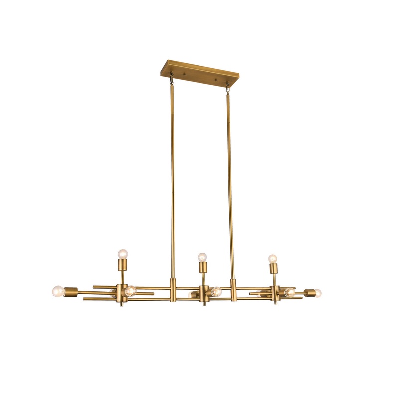 11 Light Chandelier in Matte Brass