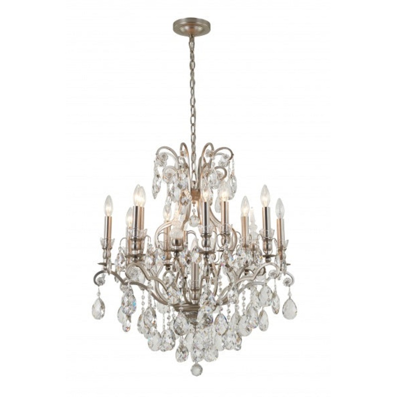 13 Light Chandelier in Pewter