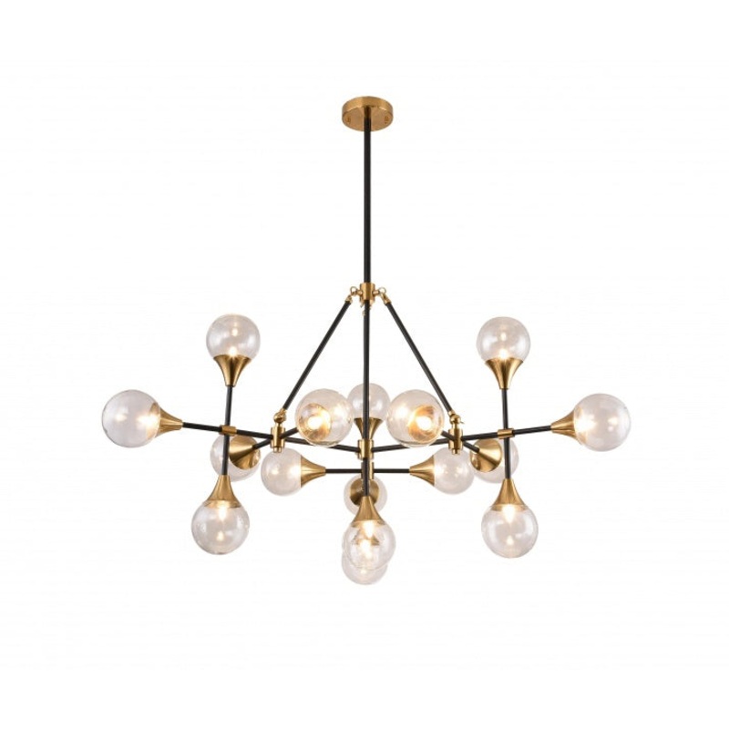 16 Light Chandelier in Black