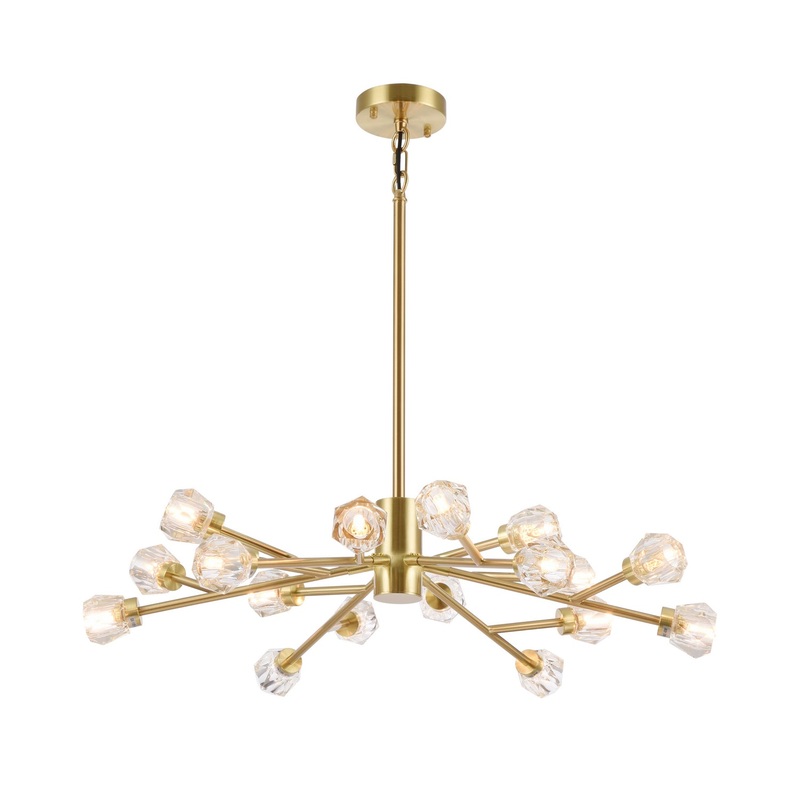 16 Light Chandelier in Shiny Gold