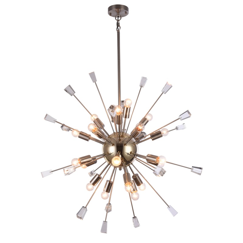 22 Light Chandelier in Shiny Nickel
