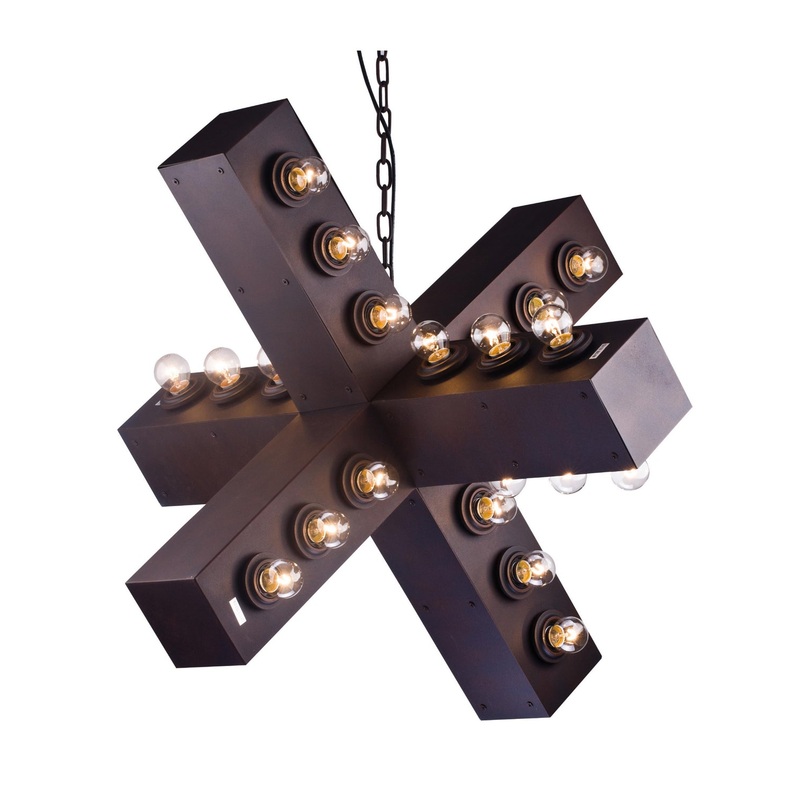 36 Light Chandelier in Black