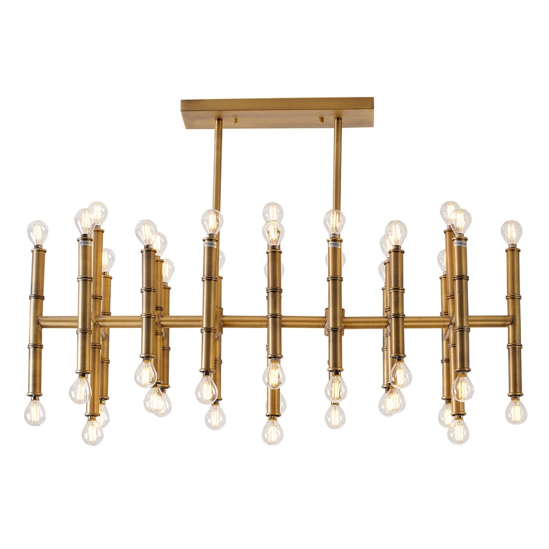 42 Light Chandelier in Antique Brass