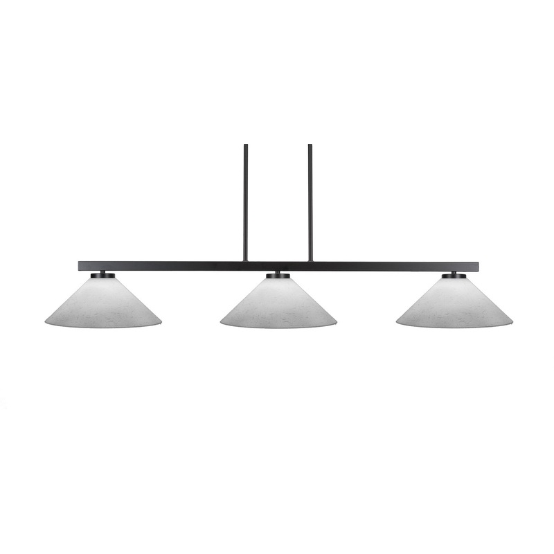 Atlas Three Light Billiard/Island in Matte Black