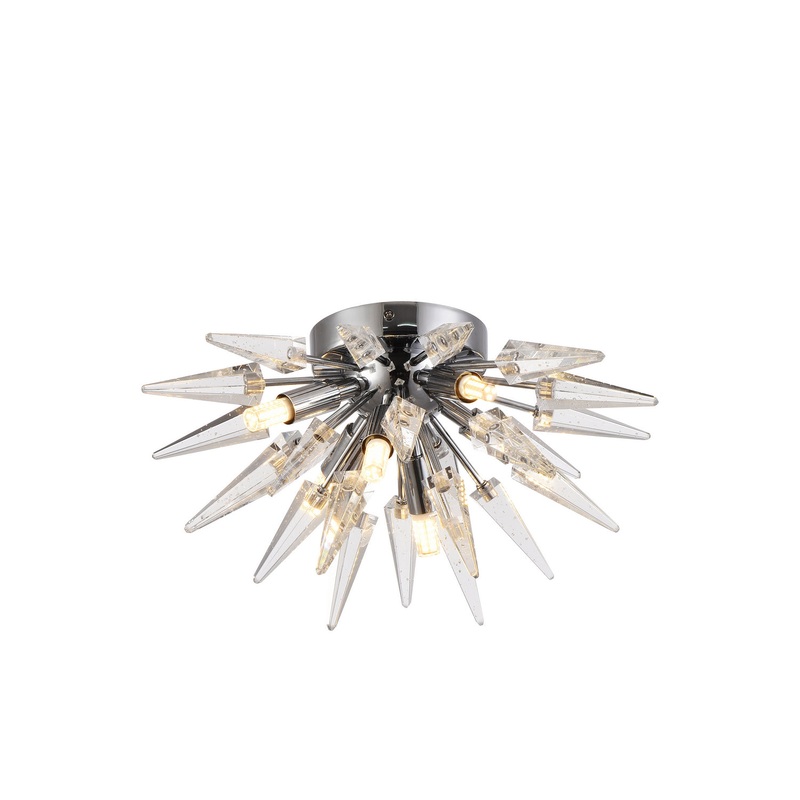 Five Light Flush Mount in Chrome