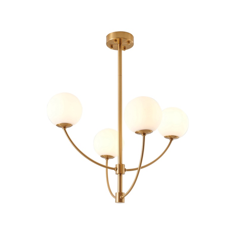 Four Light Chandelier in Brass