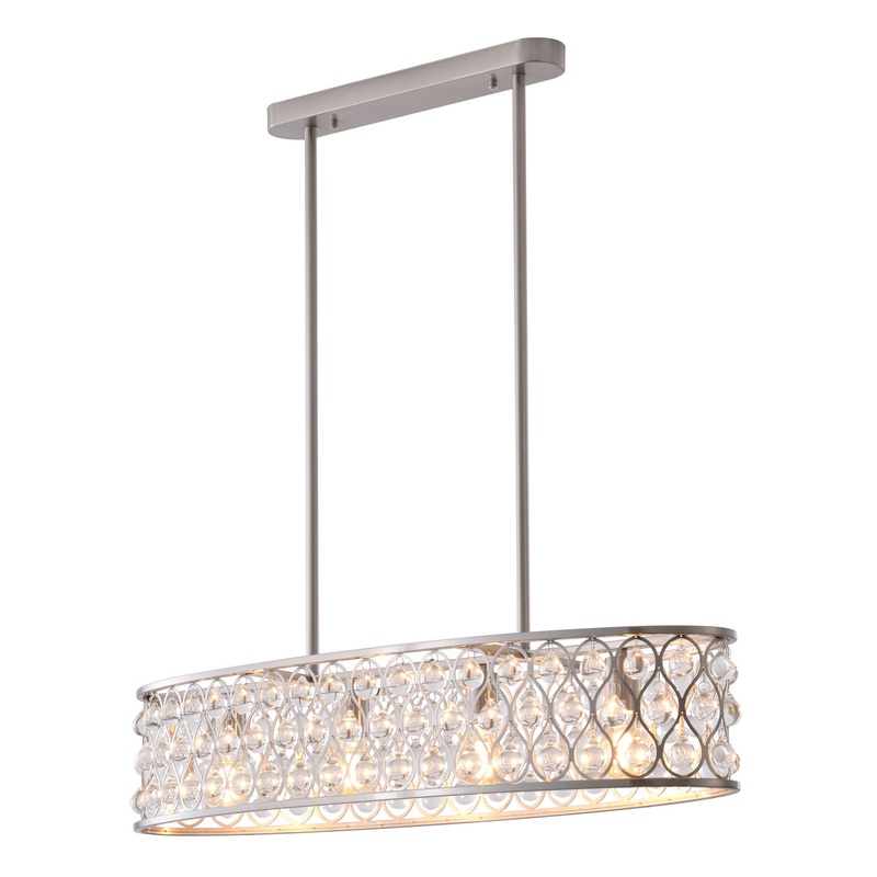 Four Light Chandelier in Stain Nickel