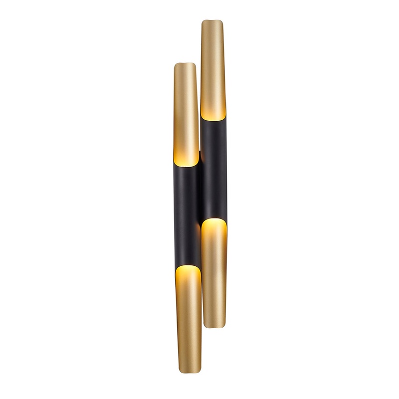 Four Light Wall Sconce in Matte Black