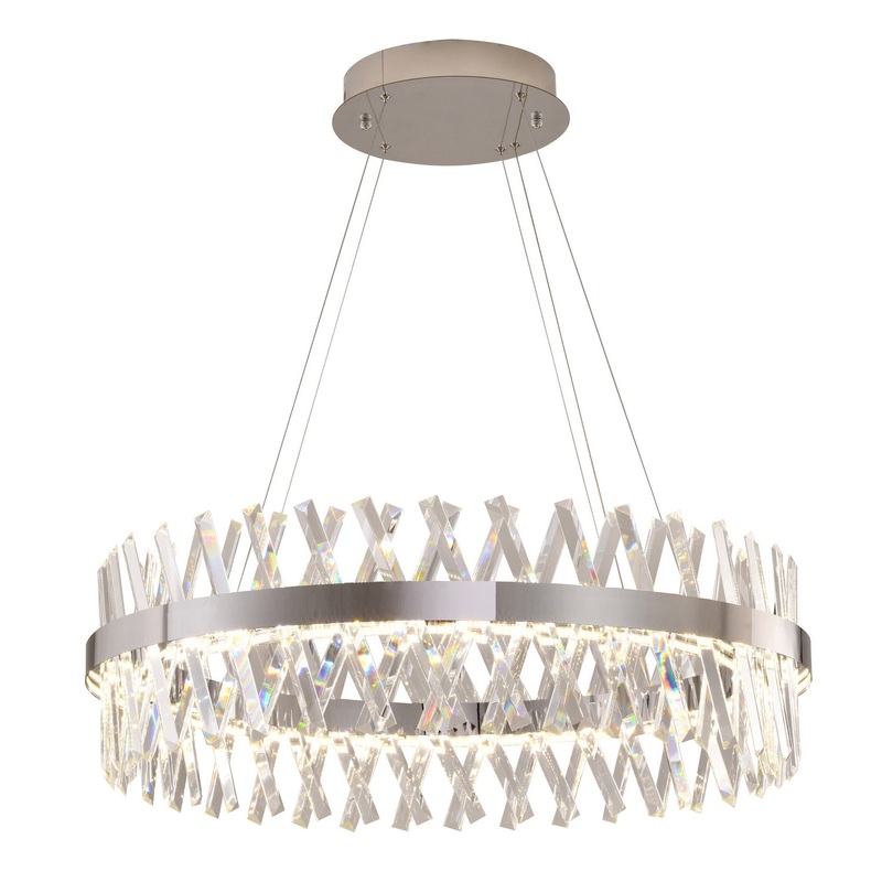 LED Chandelier in Metal & Crystal
