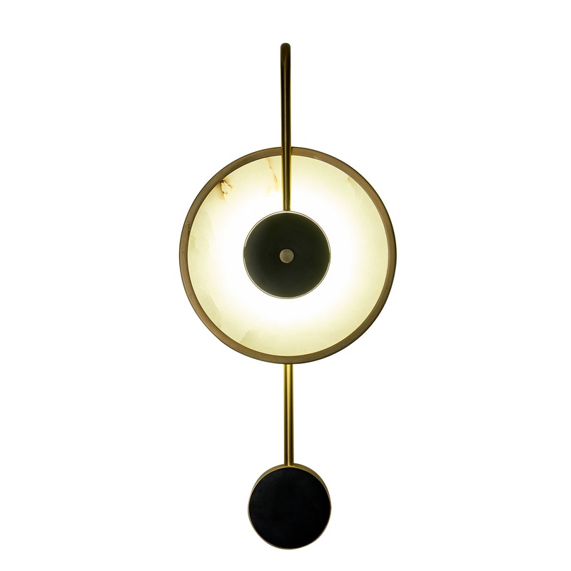 LED Wall Sconce in Stainless Steel & Alabaster