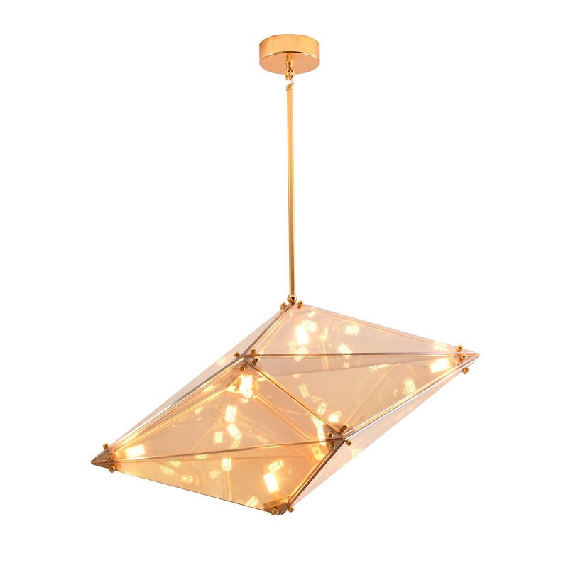 Nine Light Chandelier in Gold