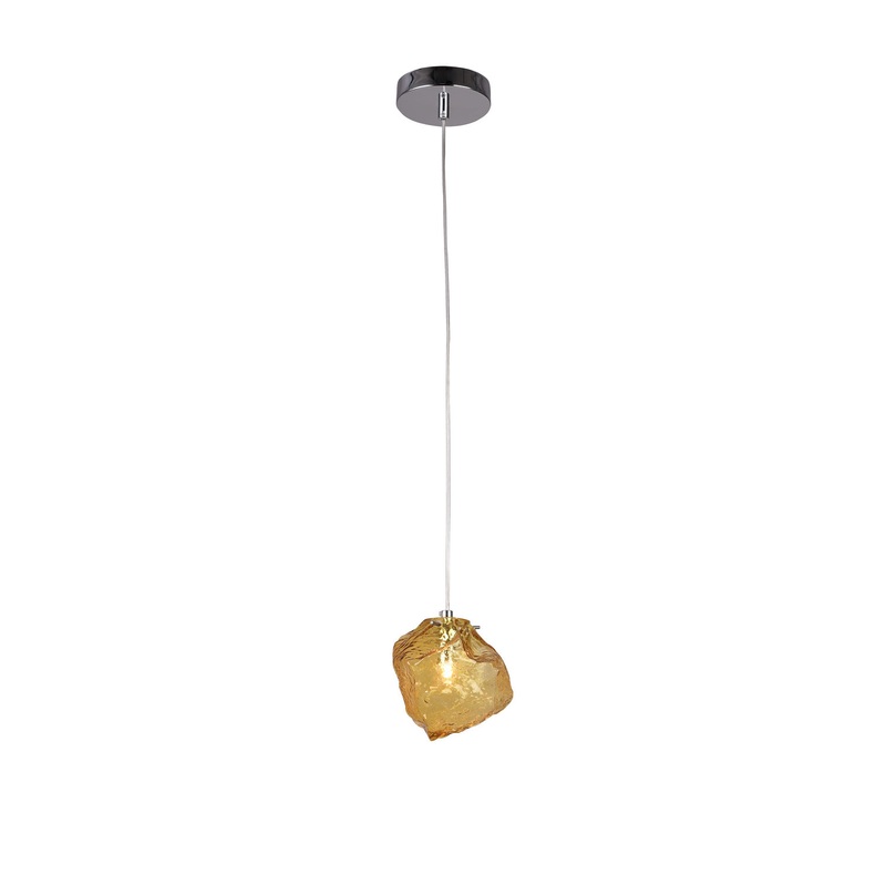 One Light Pendant in Amber