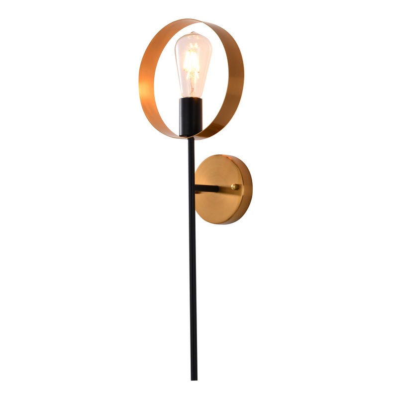 One Light Wall Sconce in Black & Golden Bronze