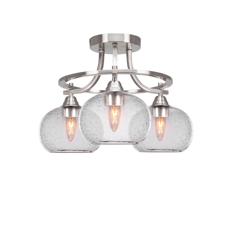 Paramount Three Light Semi-Flush Mount in Brushed Nickel