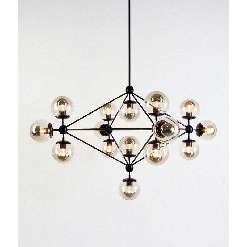 Pendant 15 Light Chandelier in Black