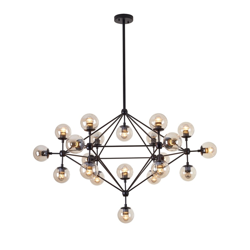 Pendant 21 Light Chandelier in Black