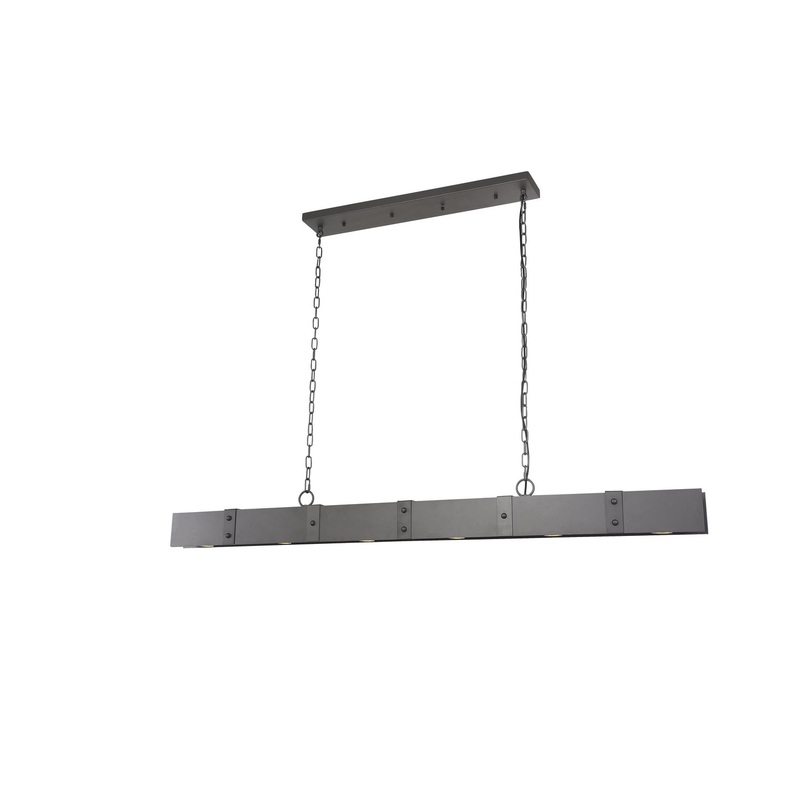 Six Light Chandelier in Grey