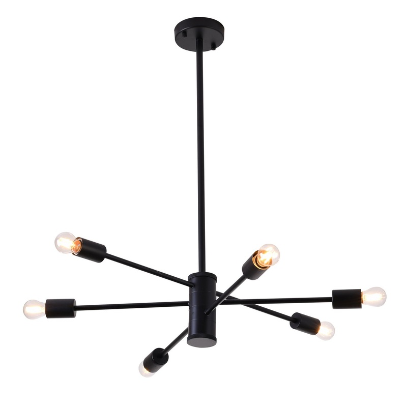Six Light Chandelier in Metal