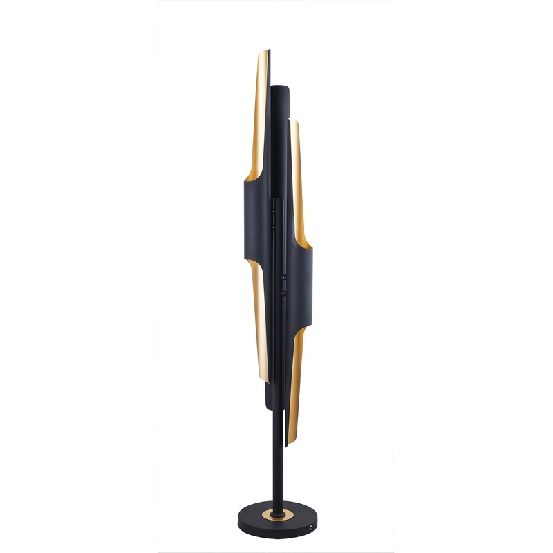 Six Light Floor Lamp in Matte Black