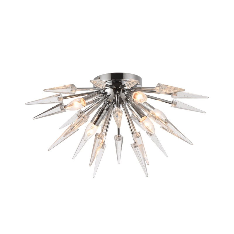 Six Light Flush Mount in Chrome