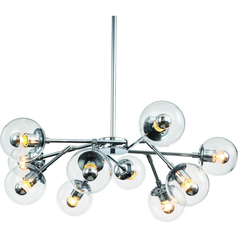 Ten Light Ceiling Fixture in Chrome